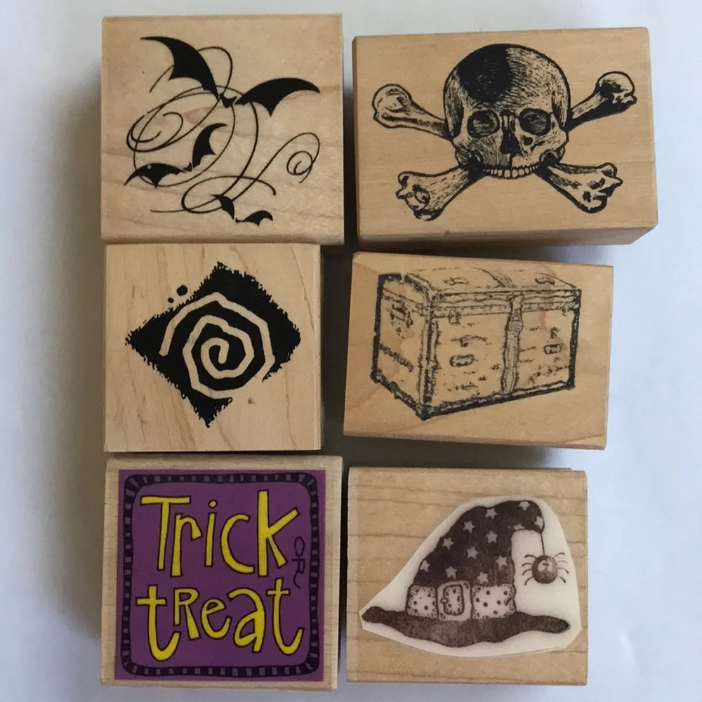 Halloween/trick-or-treat rubber stamp set